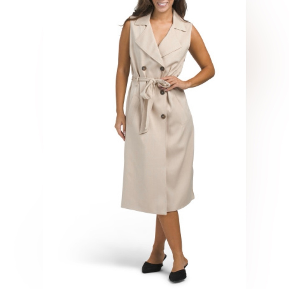 Julia Jordan Cream Sleeveless Midi Dress